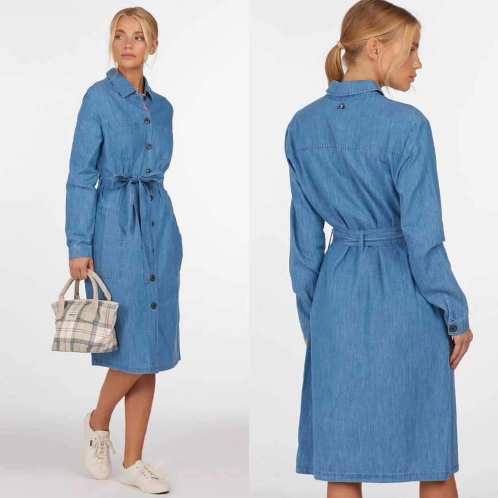 BARBOUR Tynemouth Denim Dress in Authentic Wash
